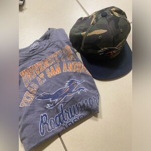 VINTAGE University of Texas San Antonio Roadrunners Shirt & SnapBack Hat Lot